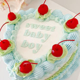 Sweet baby boy cake plate and cutter