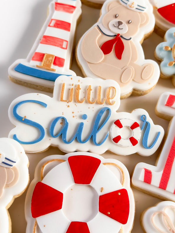 Little Sailor Shape Font with Life Bouy Debosser and Cutter