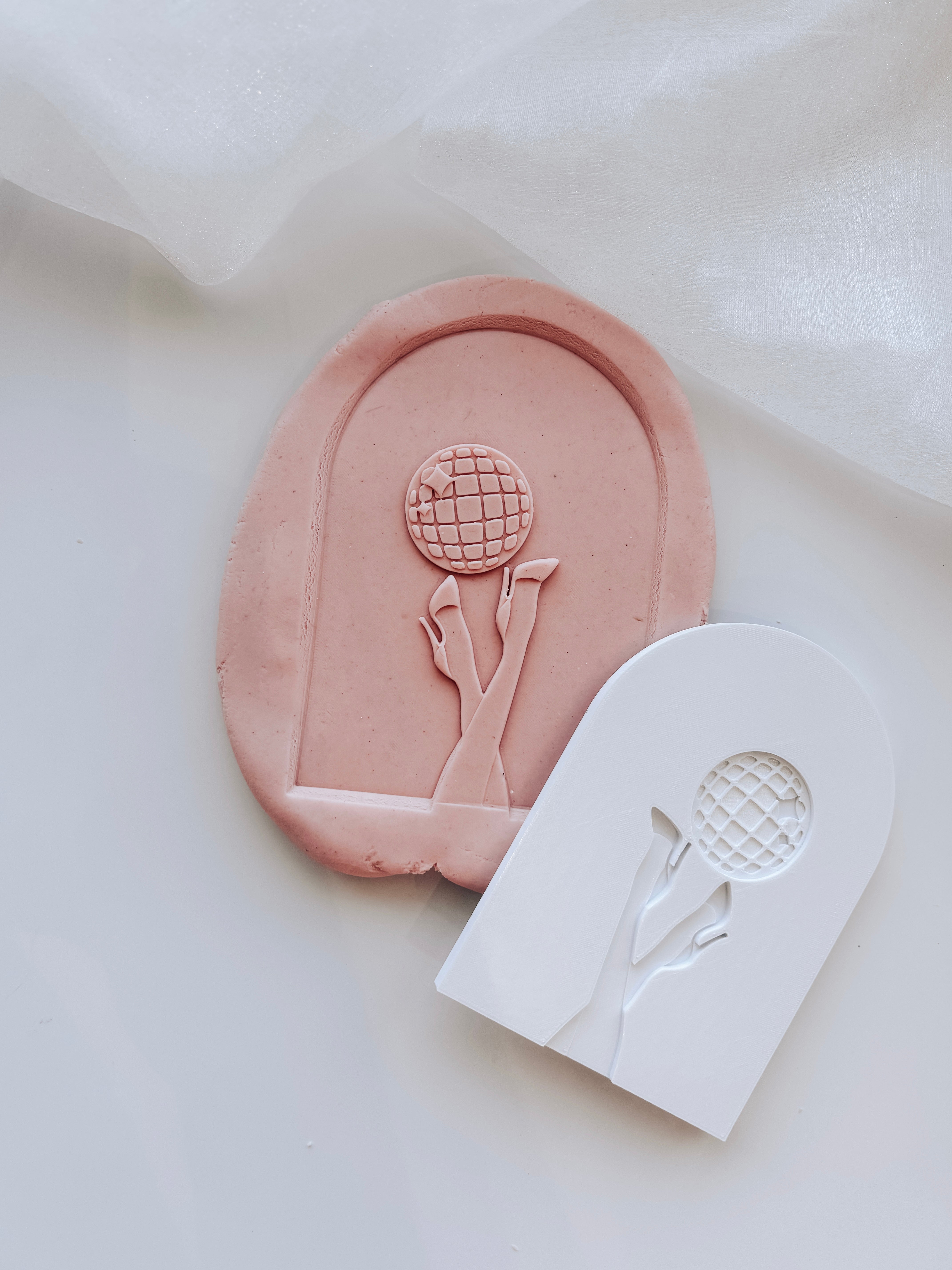 Heels in arch with disco ball stamp & cutter