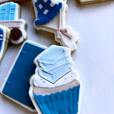 Book stack on cupcake stamp and cutter