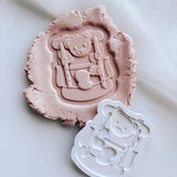 Little bear in explorers back pack stamp and cutter