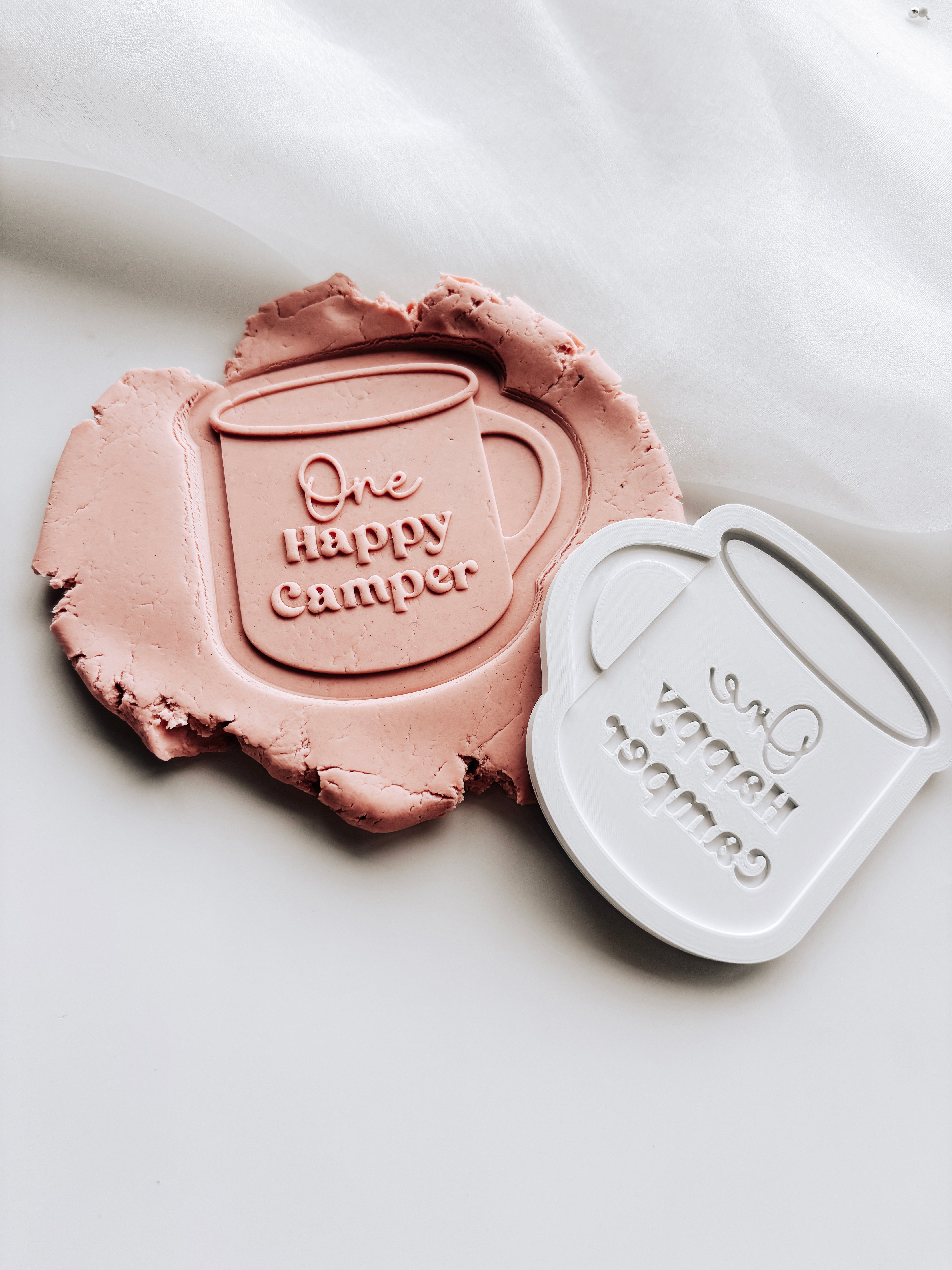 One happy camper mug stamp and cutter