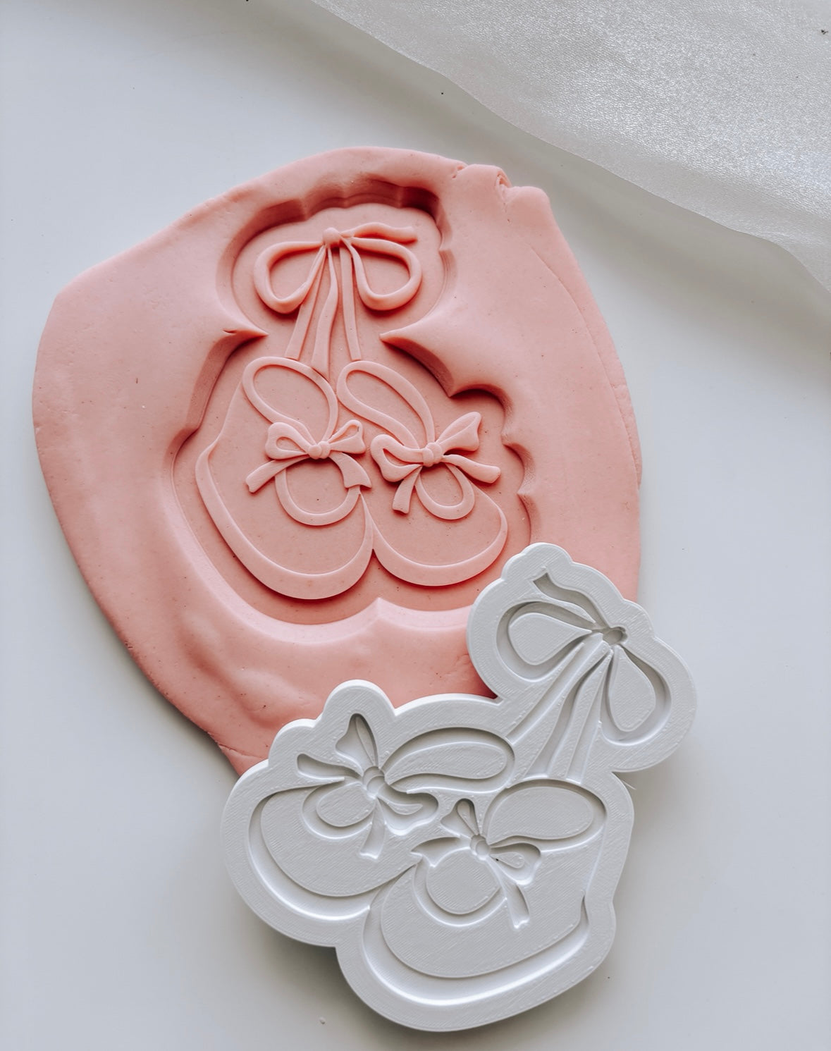 Cute tied plain baby booties stamp and cutter