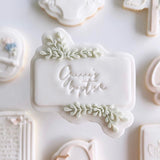 Plaque with greenery debosser and cutter