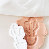 Western themed cactus in pot debosser and cutter