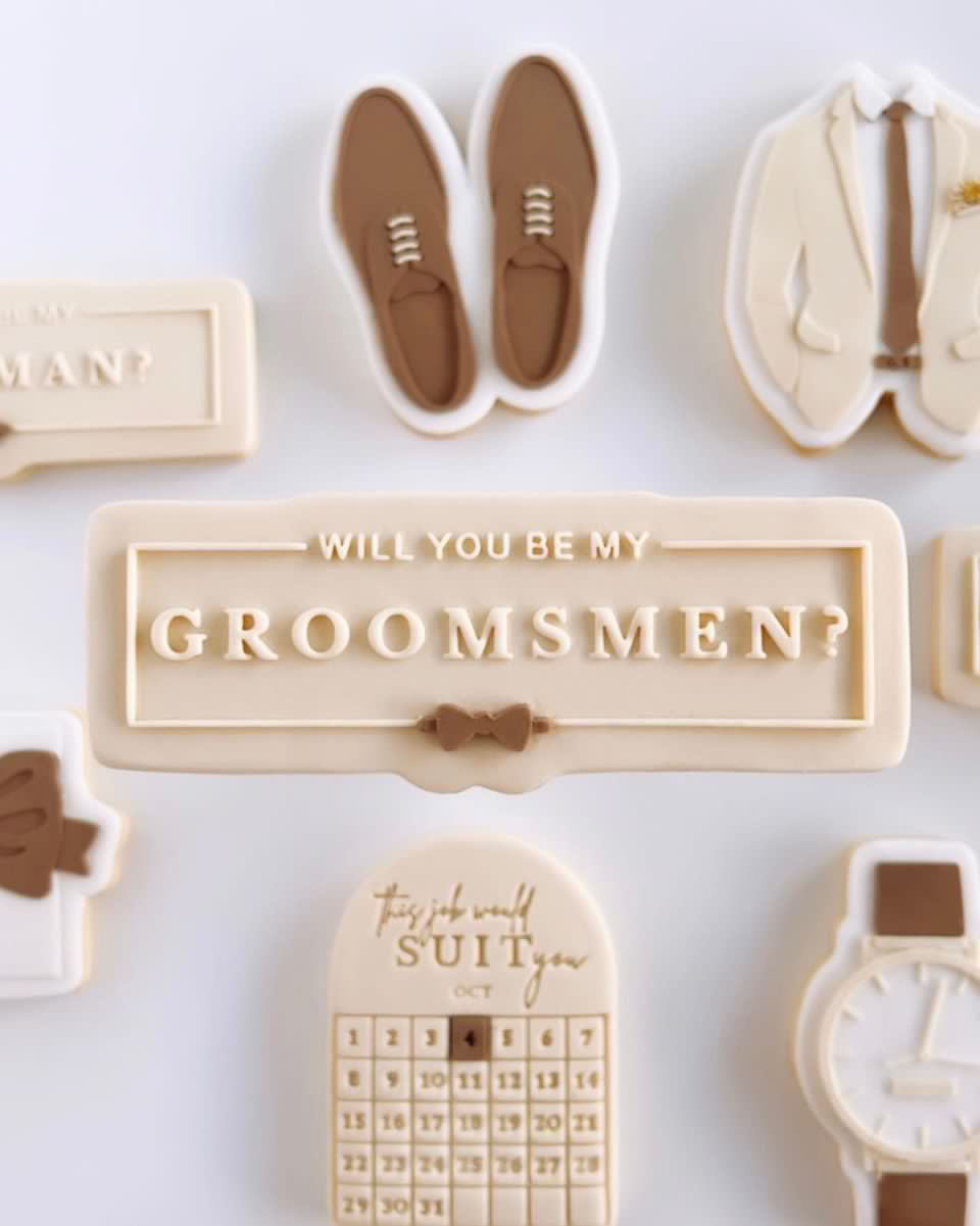 Will you be my groomsman groomsmen and best man set of 3 debosser and cutters