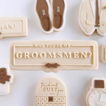 Will you be my groomsman groomsmen and best man set of 3 debosser and cutters