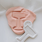 Margarita glass with poker chip details debosser and cutter