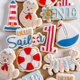 String line with hanging fish stamp and cutter