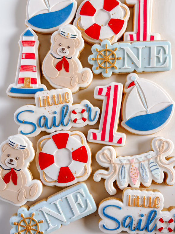 String line with hanging fish stamp and cutter