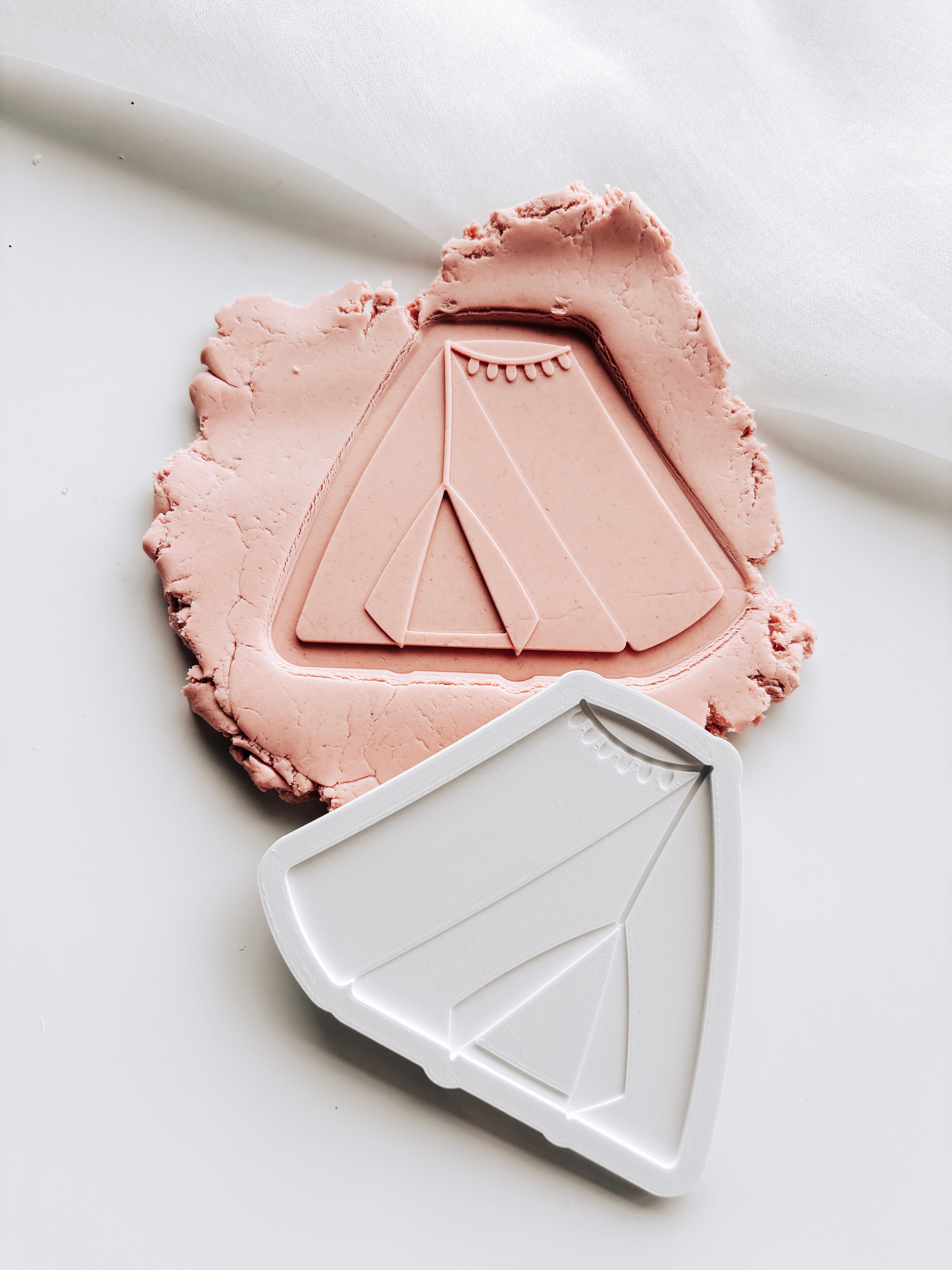 Simple tent with lights stamp and cutter