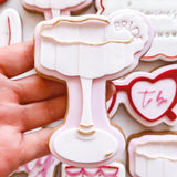 Wavy glass debosser and cutter with blank drink tag