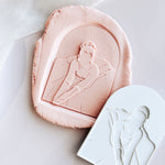 Princess sitting in gown arch stamp and cutter