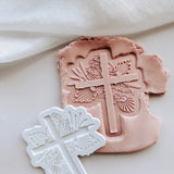 Dried floral cross shaped debosser and cutter