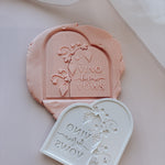 Vino before Vows double arch stamp and cutter