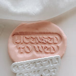 Licensed to Wed stamp and cutter