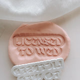 Licensed to Wed stamp and cutter