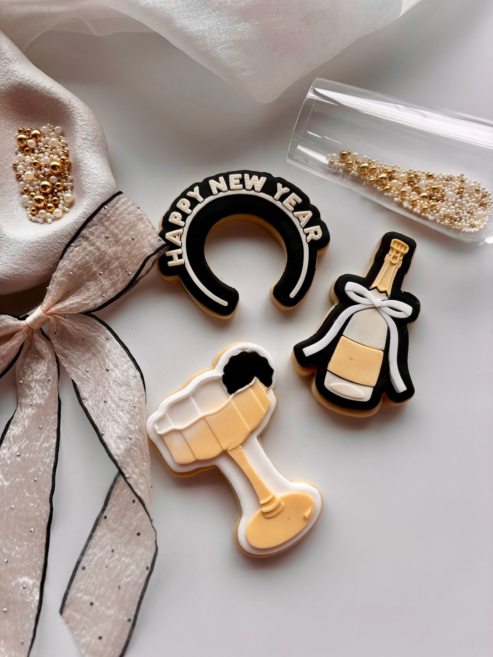 Happy New Years Headband Cookie stamp and cutter