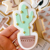 Western themed cactus in pot debosser and cutter