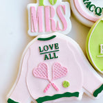 “Love all” tennis themed sweater stamp and cutter