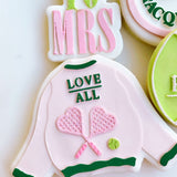 “Love all” tennis themed sweater stamp and cutter