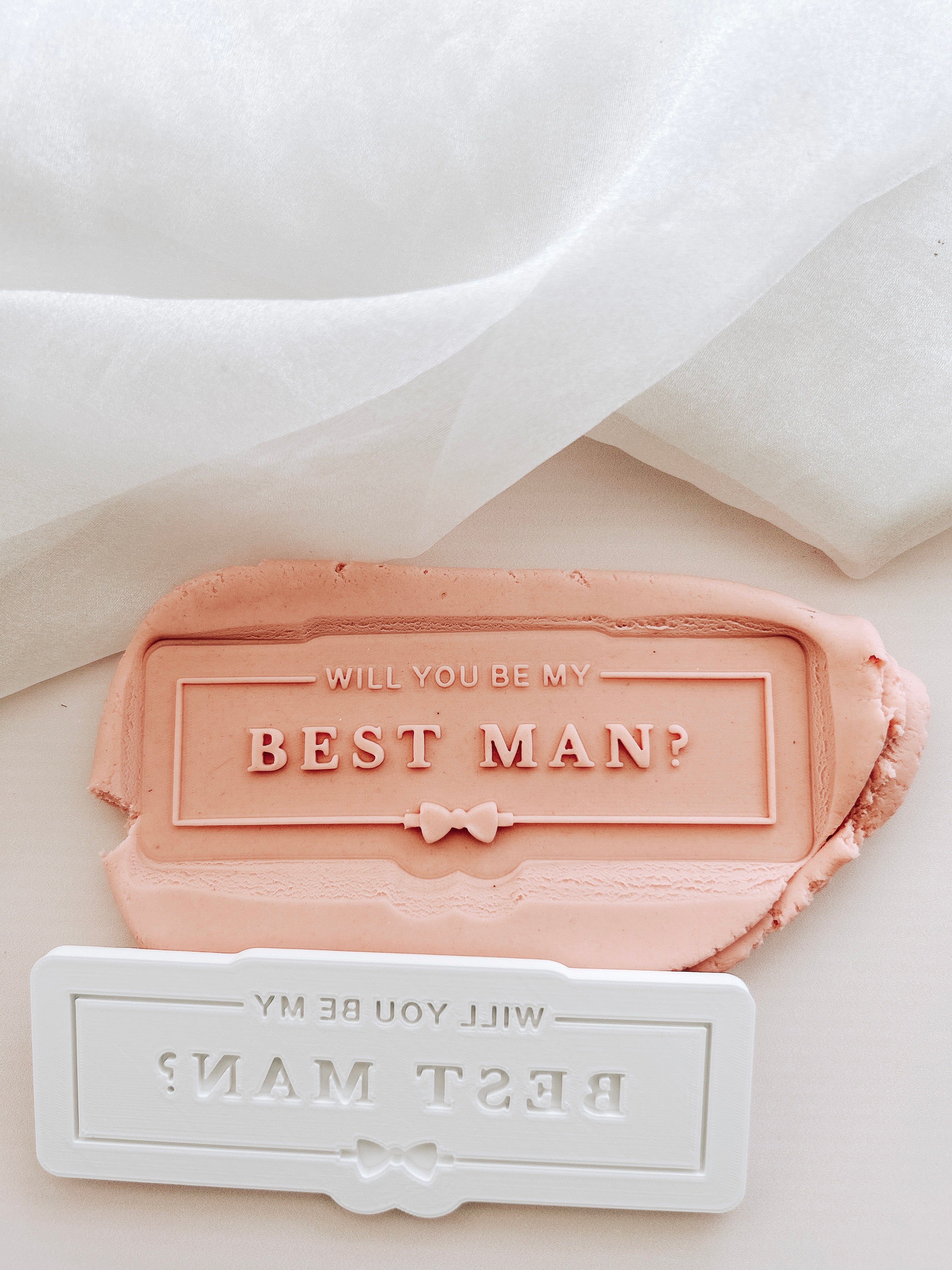 Will you be my groomsman groomsmen and best man set of 3 debosser and cutters