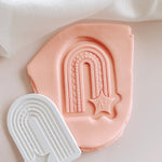 A + pencil rainbow arch debosser and cutter