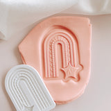 A + pencil rainbow arch debosser and cutter