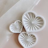 Abstract heart set of 3 hearts and cutters