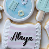 Beach towel personalised stamp and cutter