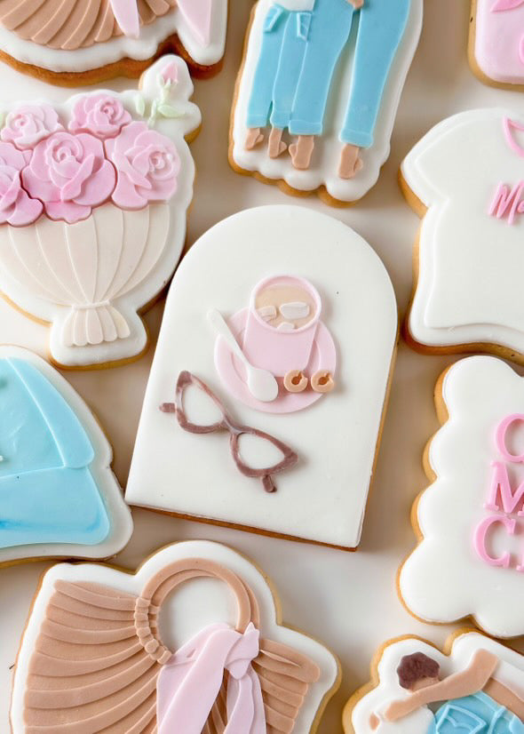 Cool mum brunch view iced latte with earings & glasses Stamp & Cutter