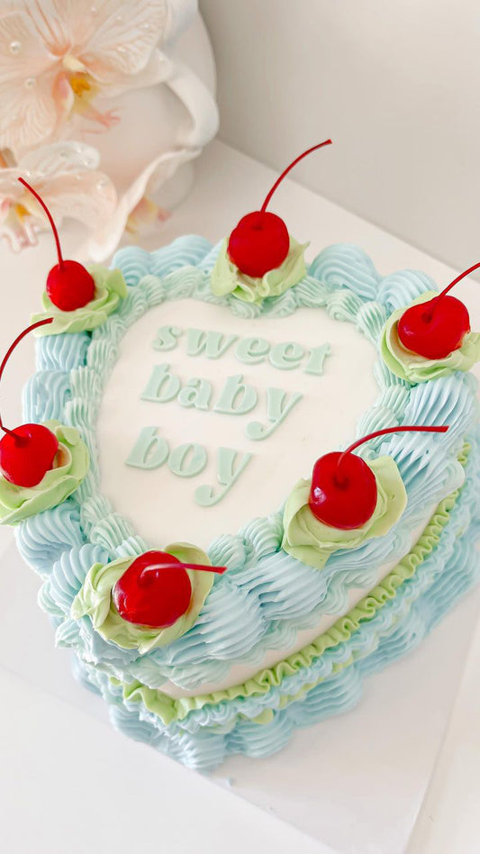 Sweet baby boy cake plate and cutter