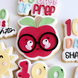 Apple with glasses debosser and cutter set