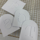 Odd Bunch- Letter arch S, C, T & B rosary plate