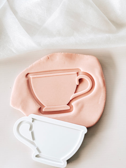 Elegant tea cup debosser and cutter