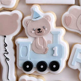 Cute bear in train stamp & cutter