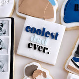 Coolest dad ever. font shaped stamp