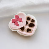 Heart chocolate box with the lid ajar stamp and cutter