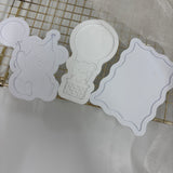 Odd Bunch- Bear with balloon, bear in hot air balloon & wavy rectangle