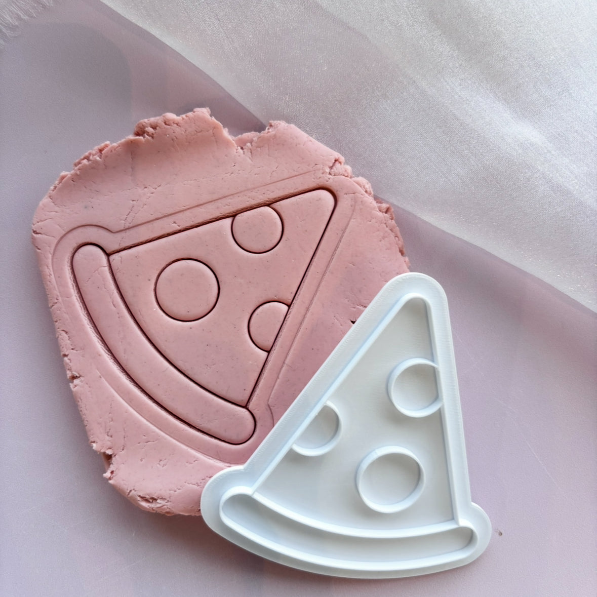Simple slice of pizza embosser stamp and cutter