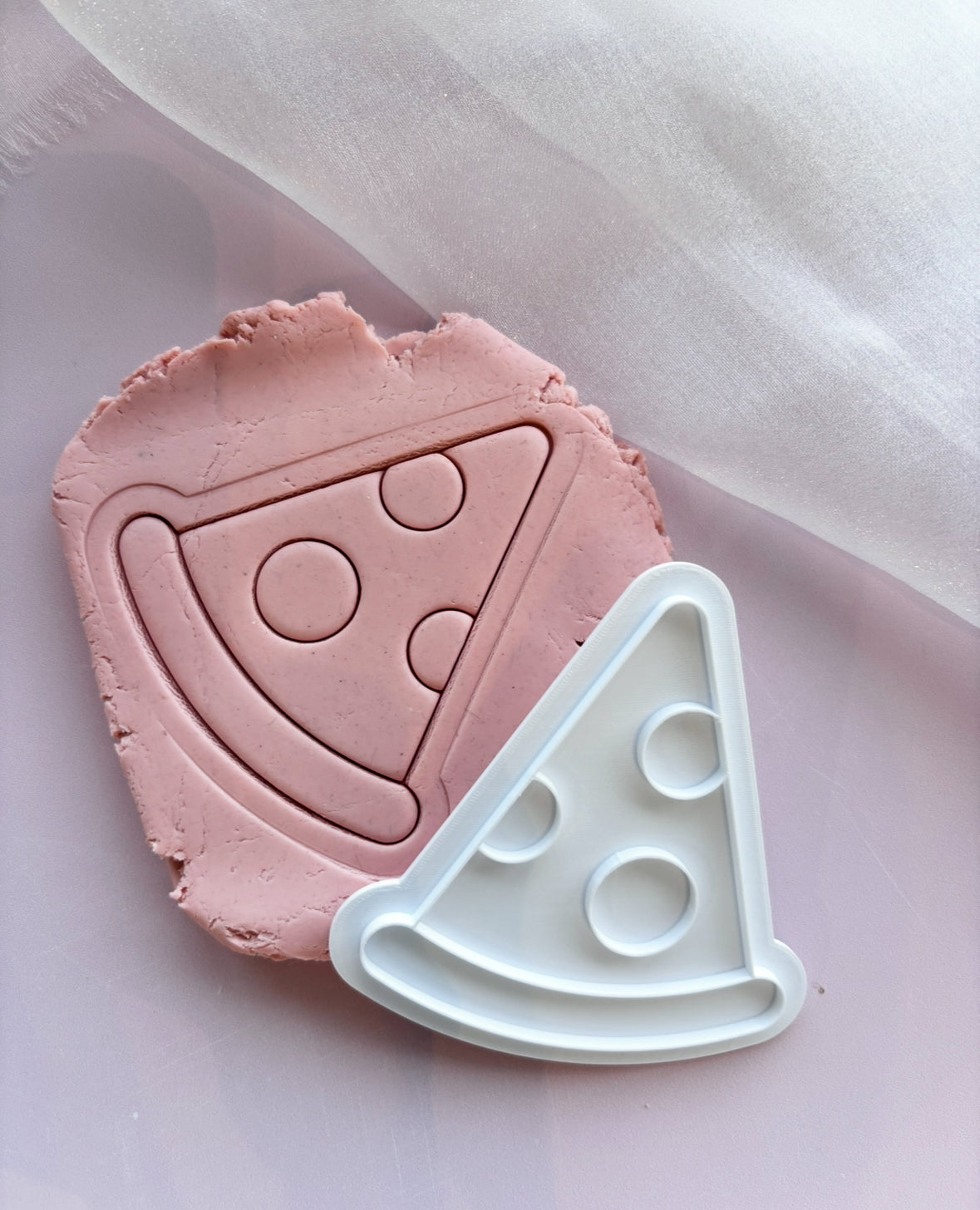 Simple slice of pizza embosser stamp and cutter
