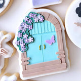 Encanto front door with butterfly & florals stamp and cutter