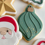 Simple Raised swirl bauble debosser stamp and cutter