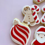 Gingerbread Boy Holding candy cane debosser stamp and cutter