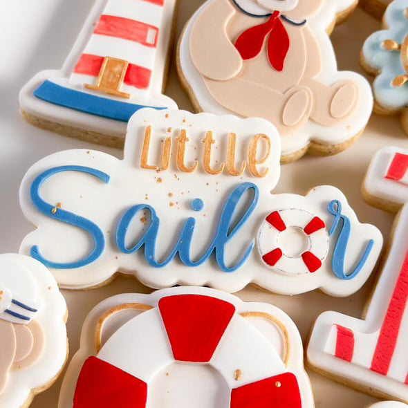 Little Sailor Shape Font with Life Bouy Debosser and Cutter
