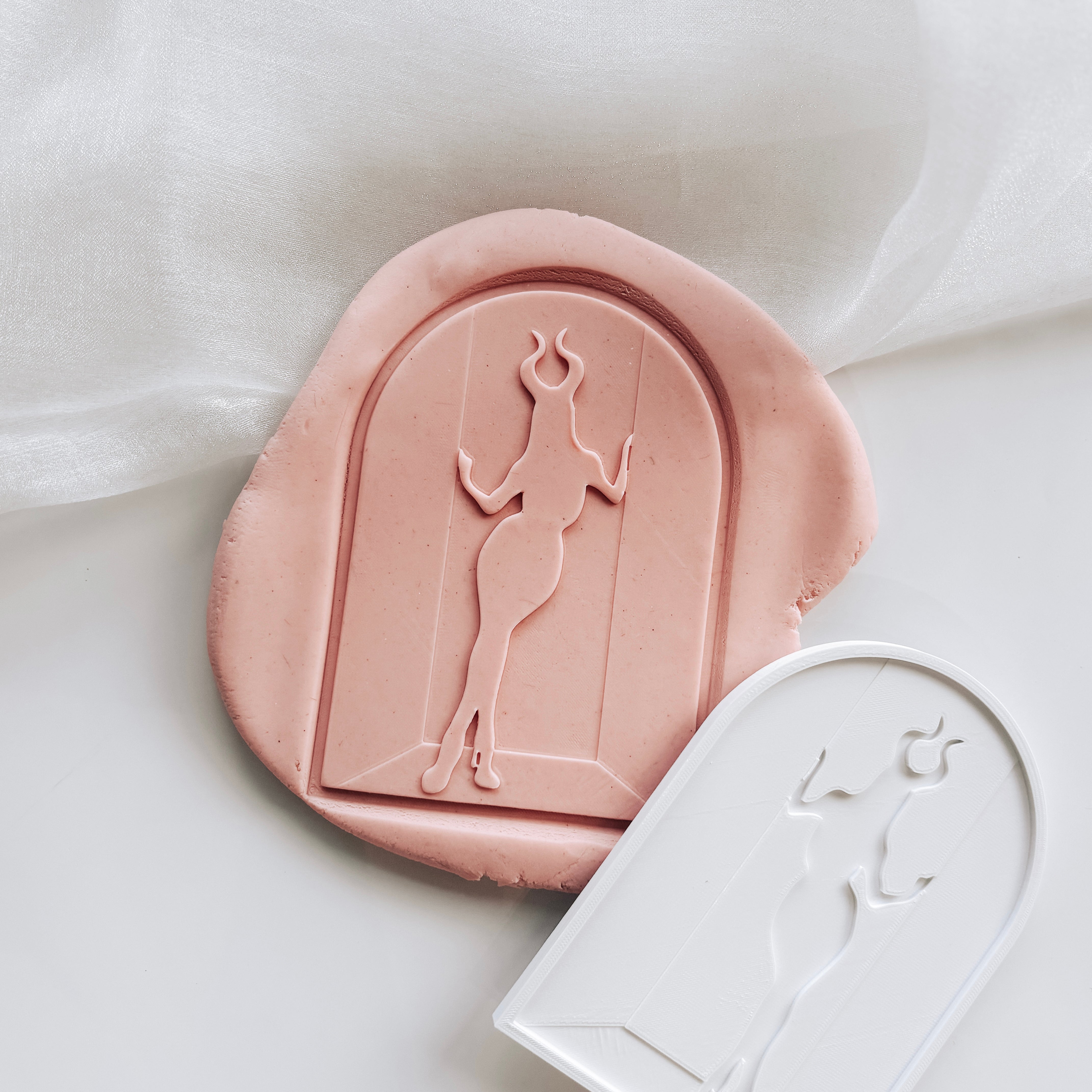Female Devil Silhouette in arch stamp and cutter
