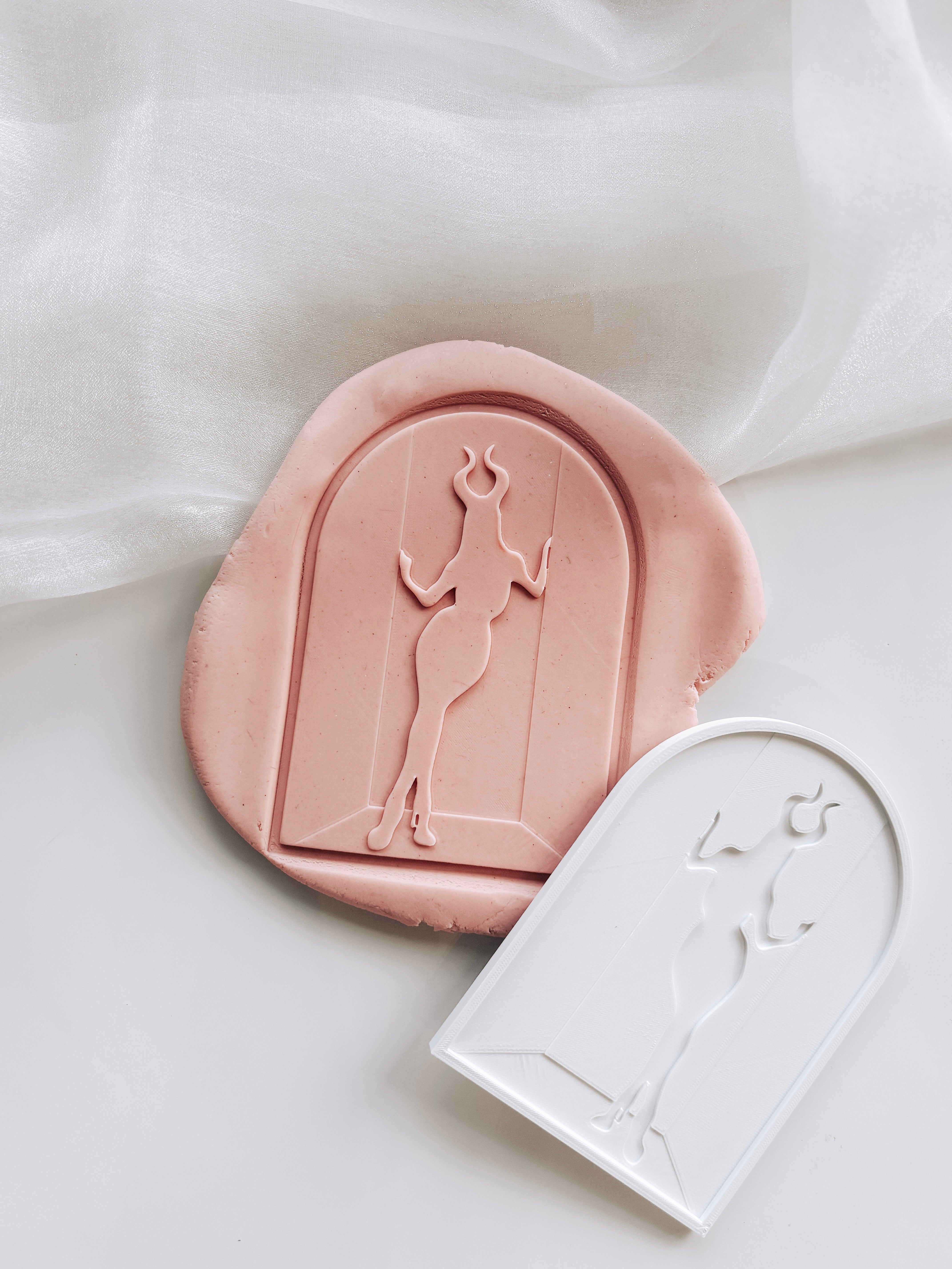 Female Devil Silhouette in arch stamp and cutter