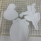 Odd Bunch-swan, ballerina dancer & blank bow frame