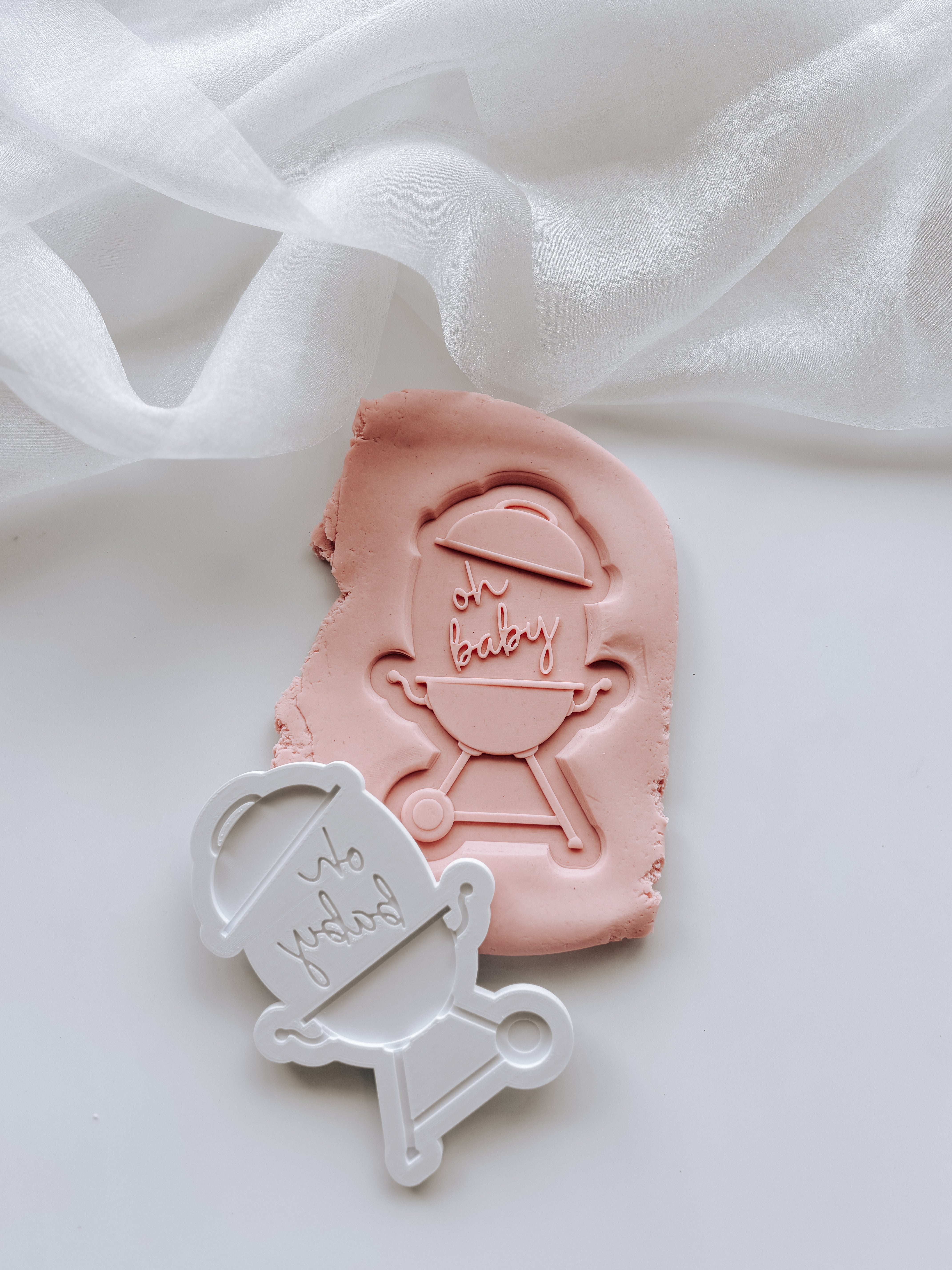 Oh baby Baby Q BBQ webber stamp and cutter