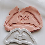 Heart hands gesture WITH NUMBER debosser and cutter